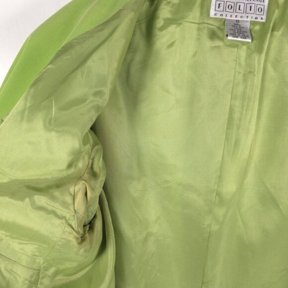 SAKS FIFTH AVENUE FOLIO COLLECTION 100% SILK 3 Button Blazer Size 12 - Picture 6 of 10